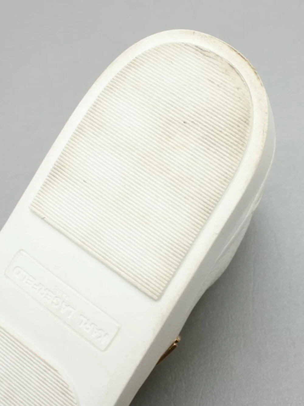 Karl Lagerfeld Paris Ladies 7.5 Ceci Slip-on Shoes White Leather Loafer Sneakers